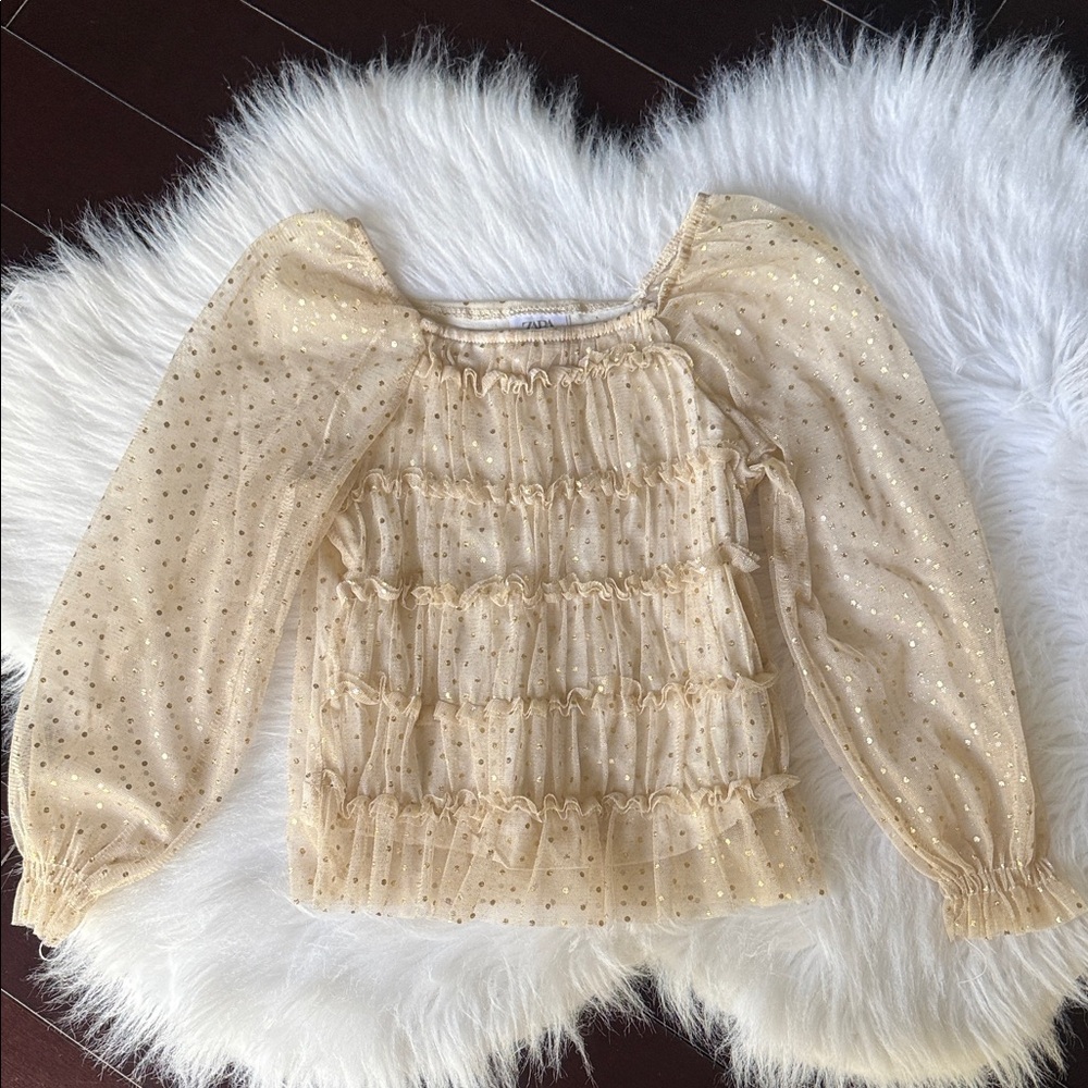 Zara Kids Gold Polka Dot Blouse